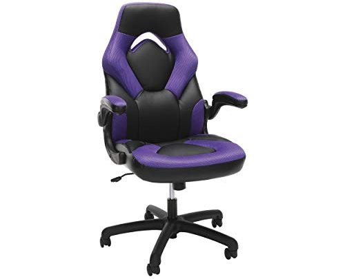 OFM Essentials Collection Racing Style Bonded Leather Gaming Chair, in Purple
