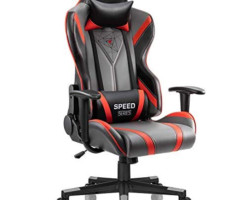 Homall Racing Office High Back PU Leather Computer Desk Video-Game-Chairs, Black/Gray