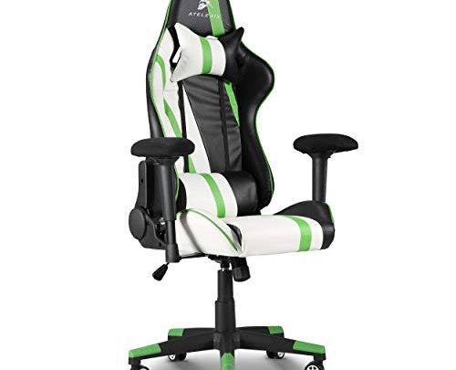 Atelerix Ventris Pulse PU Leather Gaming Chair – Desk, Office or Computer Chair – Tilting Mechanism & Ergonomic Adjustable Swivel Game Chair w/ 4D Armrests,