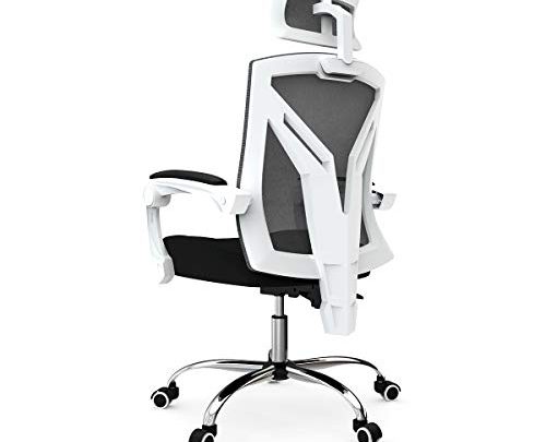 Hbada Ergonomic Office Chair – High-Back Desk Chair Racing Style with Lumbar Support – Height Adjustable Seat,Headrest- Breathable Mesh Back –