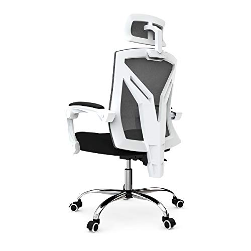 Hbada Ergonomic Office Chair – High-Back Desk Chair Racing Style with Lumbar Support – Height Adjustable Seat,Headrest- Breathable Mesh Back –
