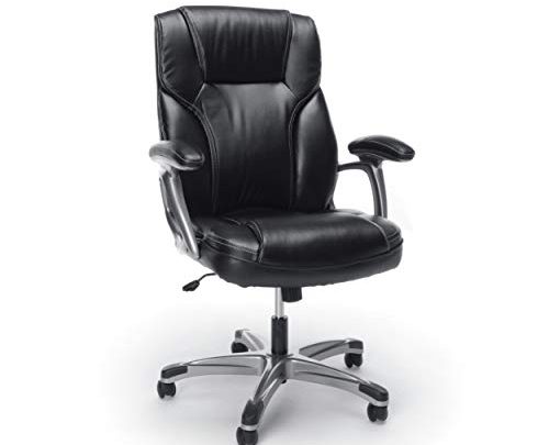 Essentials High-Back Leather Executive Office/Computer Chair with Arms – Ergonomic Swivel Chair (ESS-6030-BLK)