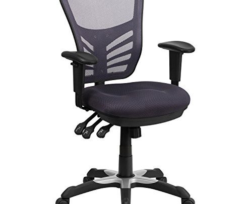Flash Furniture Mid-Back Dark Gray Mesh Multifunction Executive Swivel Ergonomic Office Chair with Adjustable Arms, BIFMA Certified