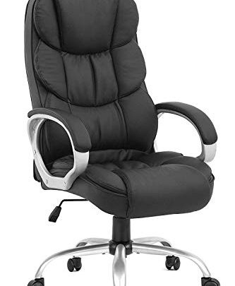 Ergonomic Office Chair Desk Chair Computer Chair with Lumbar Support Arms Executive Rolling Swivel PU Leather Task Chair for Women Adults,