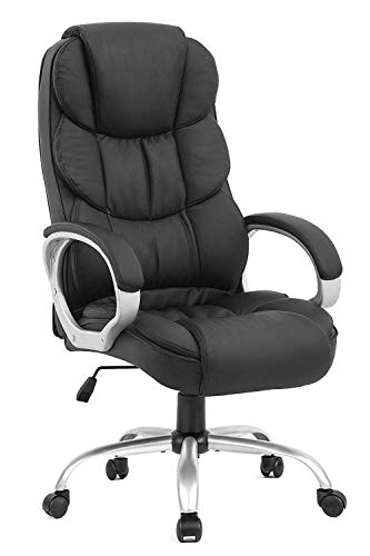 Ergonomic Office Chair Desk Chair Computer Chair with Lumbar Support Arms Executive Rolling Swivel PU Leather Task Chair for Women Adults,