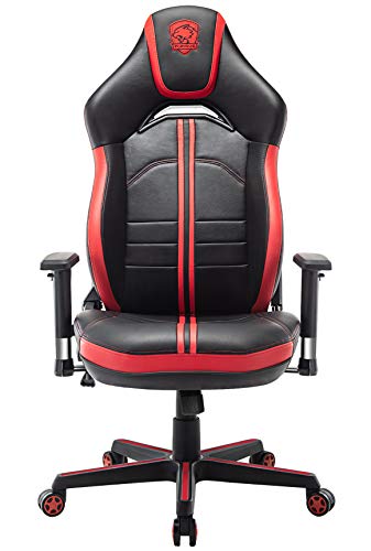 Furious Gaming Chair Racing Style High-Back PU Leather Office Chair Computer Game Gamer Chairs Executive Ergonomic Style Swivel Chair with Headrest Lumbar Support Red