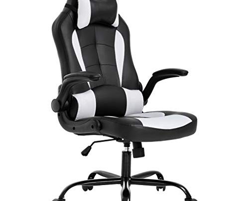 BestOffice PC Gaming Chair Ergonomic Office Chair Desk Chair with Lumbar Support Flip Up Arms Headrest PU Leather Executive High Back Computer Chair for Adults Women Men,
