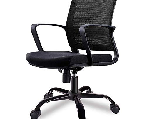Smugdesk Mid-Back Big Ergonomic Office Lumbar Support Mesh Computer Desk Task Chair with Armrests
