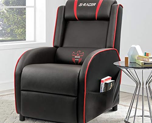 Homall Gaming Recliner Chair Single Living Room Sofa Recliner PU Leather Recliner Seat Home Theater Seating (Red)