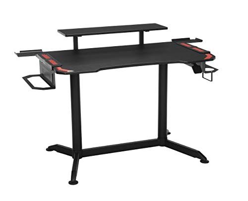 RESPAWN 3010 Gaming Computer Desk – Ergonomic Height Adjustable Gaming Desk, in Red