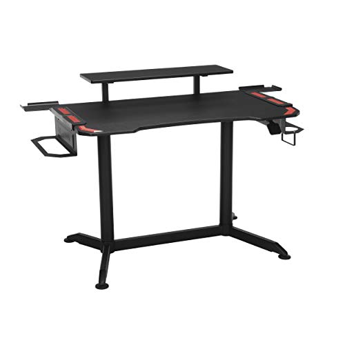 RESPAWN 3010 Gaming Computer Desk – Ergonomic Height Adjustable Gaming Desk, in Red