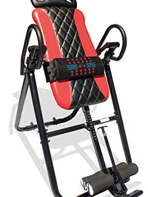 Health Gear HGI 4.2 Patent Pending Diamond Edition Heat & Vibration Massage Inversion Table, Red, Red