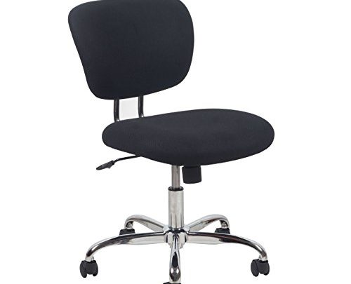 OFM Essentials Collection Swivel Armless Task Chair, in Black with Chrome Finish