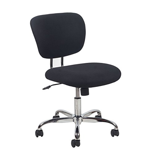 OFM Essentials Collection Swivel Armless Task Chair, in Black with Chrome Finish