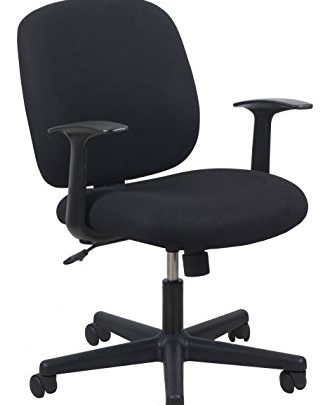 OFM Essentials Collection Upholstered Swivel Task Chair with Arms, in Black (ESS-3070)
