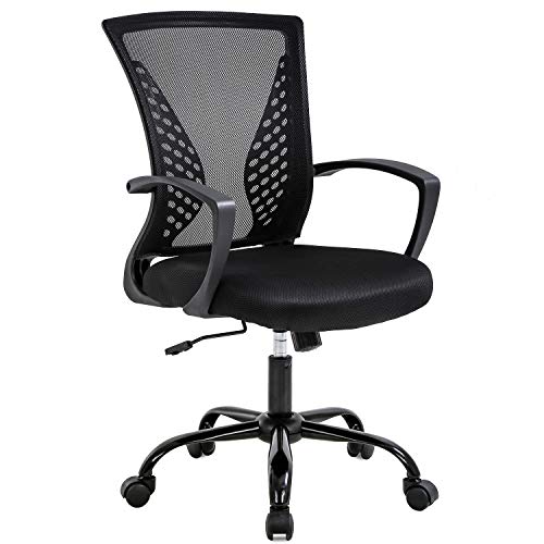 Office Chair Ergonomic Desk Chair Mesh Computer Chair with Lumbar Support Armrest Mid Back Rolling Swivel Adjustable Task Chair for Women Adults,
