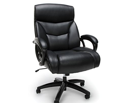 OFM Essentials Collection Big and Tall Bonded Leather Executive Chair, in Black (ESS-6040-BLK)