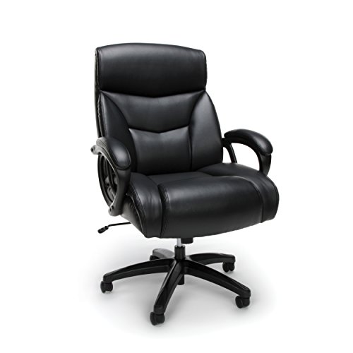 OFM Essentials Collection Big and Tall Bonded Leather Executive Chair, in Black (ESS-6040-BLK)
