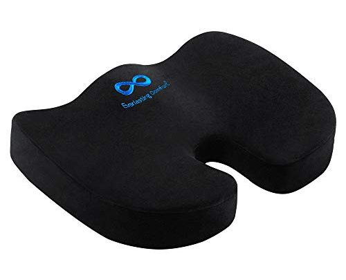 Everlasting Comfort Seat Cushion for Office Chair – Tailbone Pain Relief Cushion – Coccyx Cushion – Sciatica Pillow for Sitting (Black)