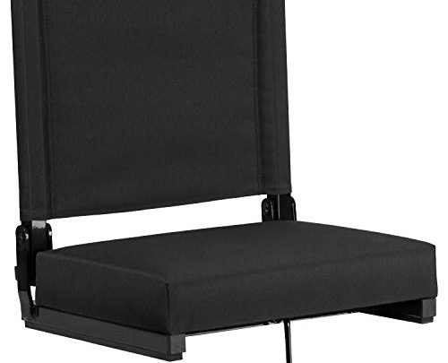 Flash Furniture Grandstand Comfort Seats by Flash with Ultra-Padded Seat in Black