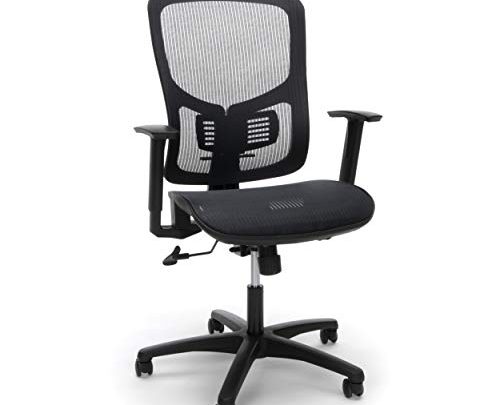 OFM Essentials Collection Mesh Seat Ergonomic Office Chair with Lumbar Support, in Black (ESS-3055-BLK)