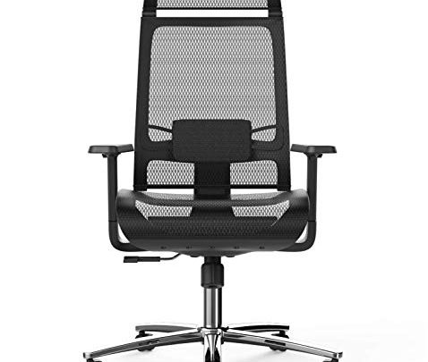 Bilkoh Mesh Office Chair Ergonomic Office Chair Computer Desk Chair, Mesh Seat and Back, Wide Headrest, Adjustable Lumbar Support and 3D Armrest (Black)
