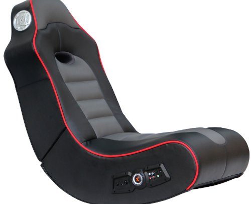 X Rocker Surge Wireless Bluetooth 2.1 Sound Rocking Video Gaming Floor Chair, 2 Speakers, Subwoofer, Bonded Faux Leather, Foldable –