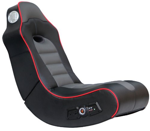 X Rocker Surge Wireless Bluetooth 2.1 Sound Rocking Video Gaming Floor Chair, 2 Speakers, Subwoofer, Bonded Faux Leather, Foldable –