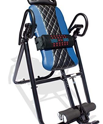 Health Gear HGI 4.2 Patent Pending Diamond Edition Heat & Vibration Massage Inversion Table, Blue, Blue