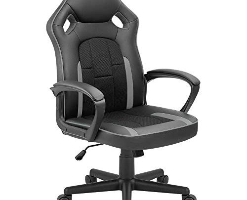 Tuoze Office Desk Chair Racing Style High Back Leather Gaming Chair Ergonomic Adjustable Swivel Executive Computer Chair for Home and Office (Grey)