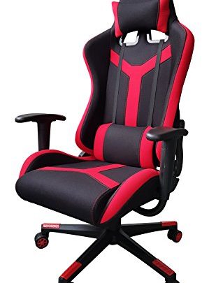 IDS Online Modern Red Fabric Gaming Racing Office Chair