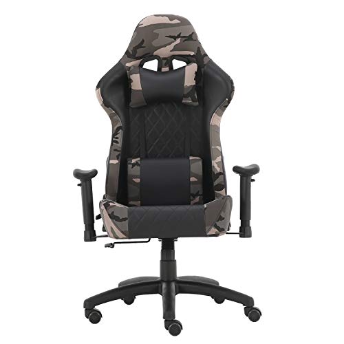 YJCFurniture Gaming Chair Racing Office Computer Game Chair Ergonomic Backrest and Seat Height Adjustment Recliner Swivel Rocker with Headrest and Lumbar Pillow Chair,