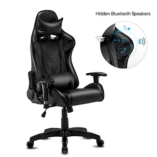 Modern-Depo High-Back Swivel Gaming Chair Recliner with Bluetooth 4.1 Speakers & Lumbar Support & Headrest | Height Adjustable Ergonomic Office Desk Chair –