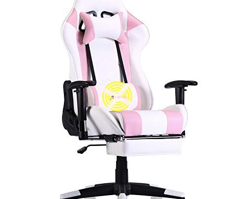 Computer Gaming Chair High Back Office Desk Chair Ergonomic Adjustable Racing Chair Swivel Task Chair Executive Office Chair with Headrest,Lumbar Support &