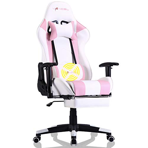 Computer Gaming Chair High Back Office Desk Chair Ergonomic Adjustable Racing Chair Swivel Task Chair Executive Office Chair with Headrest,Lumbar Support &
