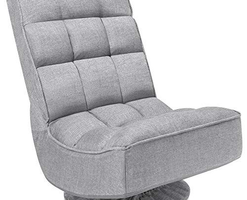 Best Choice Products 360-Degree Swivel Folding Cushioned Floor Gaming Chair for Home, Office w/ 4 Adjustable Positions – Gray