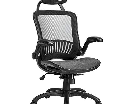 Office Chair Desk Chair Computer Chair Ergonomic Rolling Swivel Mesh Chair Lumbar Support Headrest Flip-up Arms High Back Adjustable Chair for Women&