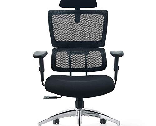 Ticova Ergonomic Office Chair – High Back Desk Chair with Elastic Lumbar Support & Thick Seat Cushion – 140°Reclining &