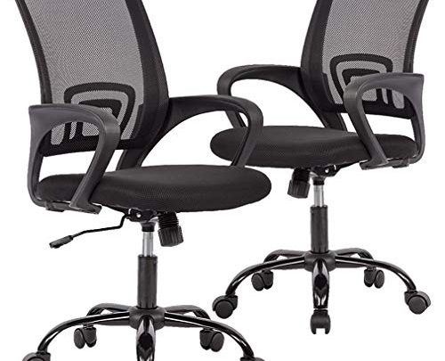 Office Chair Desk Chair Mesh Computer Chair Back Support Modern Executive Adjustable Chair Task Rolling Swivel Chair for Women,Men(2 Pack) (Black)