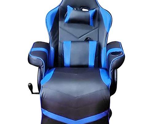 Homall Computer Desk Recliner Racing Style PU Leather Gaming Chair, Blue