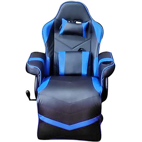 Homall Computer Desk Recliner Racing Style PU Leather Gaming Chair, Blue