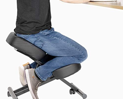 DRAGONN Ergonomic Kneeling Chair, Adjustable Stool for Home and Office – Improve Your Posture with an Angled Seat – Thick Comfortable Cushions