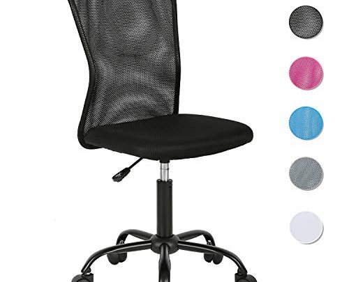 Vnewone Desk Executive Task Rolling Swivel Chair with Wheels Armless Lumbar Support Small Modern Adjustable Mid Back for Home Women,