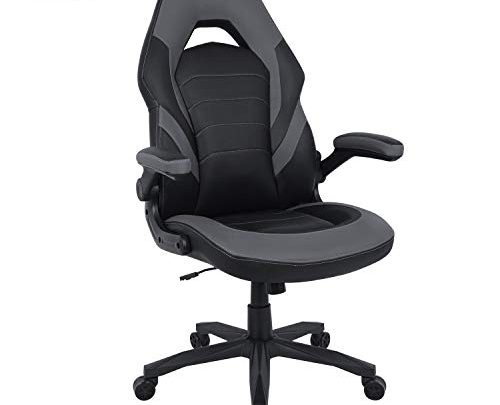 RIMIKING Gaming Chair Racing Computer Desk Executive Office Chair, 360°Swivel Flip-up Arms Ergonomic Design for Lumbar Support Women Men Adults