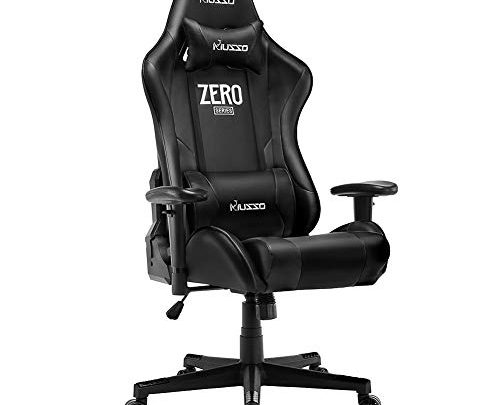 Musso Ergonomic (Black) Gaming Chair Adjustable Esports Gamer Chair, Adults Racing Video Game Chair, Large Size PU Leather High-Back Executive Office Chair