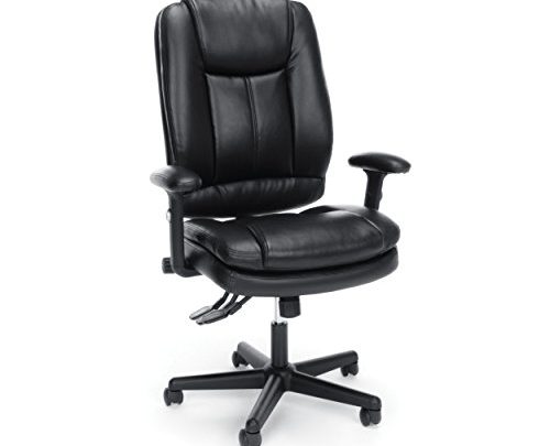 OFM Essentials Collection Ergonomic High-Back Bonded Leather Executive Chair, in Black (ESS-6050)