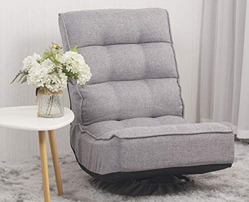JAXSUNNY 360-Degree Swivel Gaming Chair, Folding Floor Chair with 7 Adjustable Position, Lazy Sofa Lounge Chair for Home Office, Supports to 330 lbs,