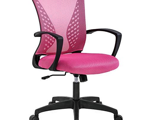 Office Chair Desk Chair Computer Chair with Lumbar Support Armrest Mid Back Rolling Swivel Task Adjustable Mesh Ergonomic Chair for Women Adults,