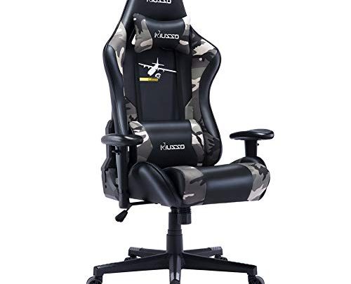 HugHouse Musso Ergonomic Gaming Chair Adjustable Esports Gamer Chair, Adults Racing Video Game Chair, Large Size PU Leather High-Back Executive Office Chair (Camouflage Pattern A)