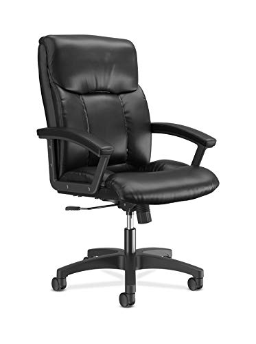 HON HVL151.SB11 Leather Executive Chair – High-Back Computer Chair for Office Desk, Black (VL151)